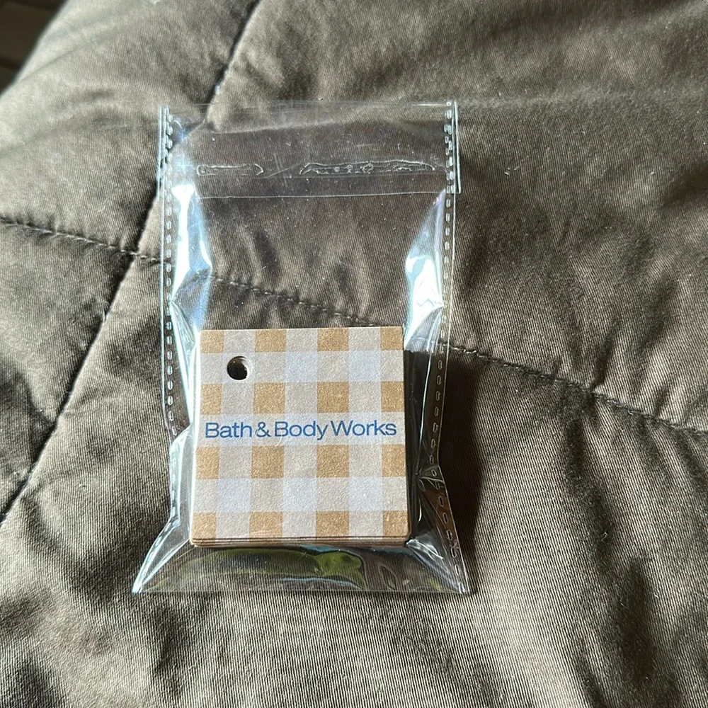 Bath & Body Works Small Cardboard Gingham Gift Tags